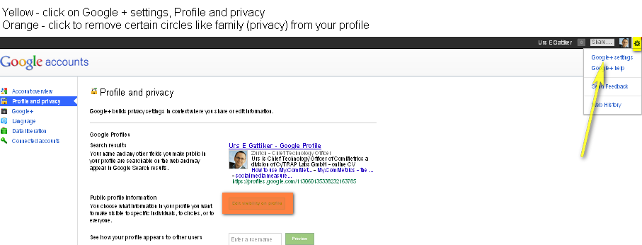 Image - Google+ - PRIVACY - DATA PROTECTION - setting your options.
